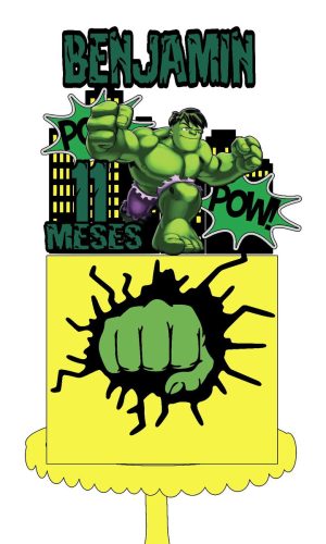 Topo de Bolo Hulk