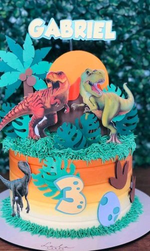 Topo de Bolo Jurassic Park