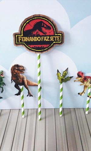 Topo de Bolo Jurassic Park