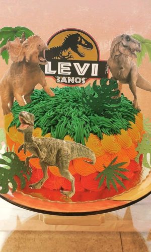 Topo de Bolo Jurassic Park