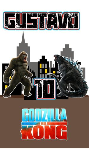 Topo de Bolo King Kong Godzila