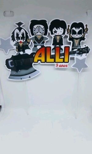 Arquivo de corte Digital - Topo de Bolo Kiss Rock