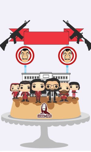 Topo de Bolo La Casa de Papel