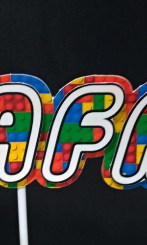 Topo de Bolo Lego