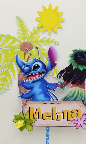 Topo de Bolo Lilo e Sticht
