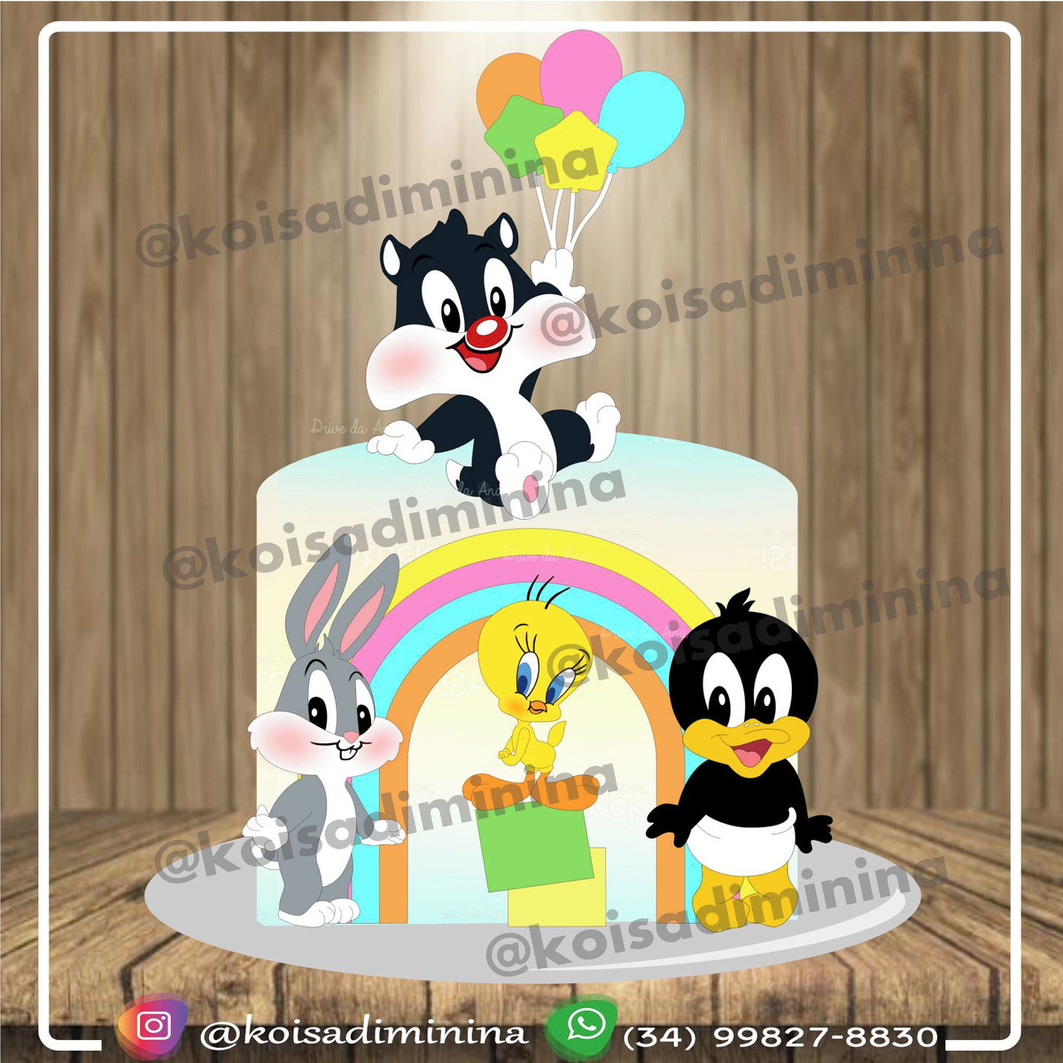 Topo De Bolo Looney Tunes
