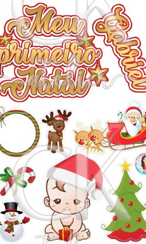 Topo de Bolo Meu primeiro Natal