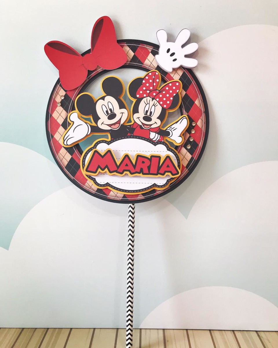 Topo de Bolo Mickey e Minnie