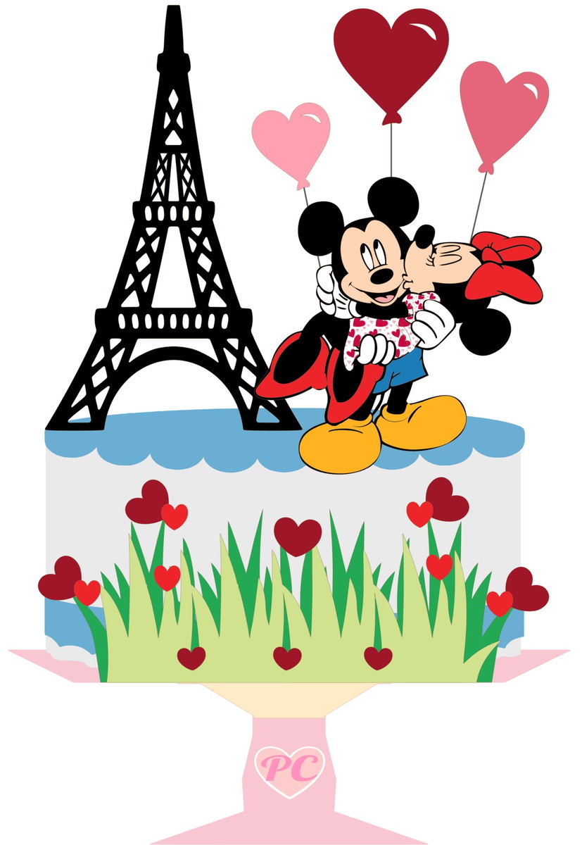 Topo de Bolo Mickey e Minnie