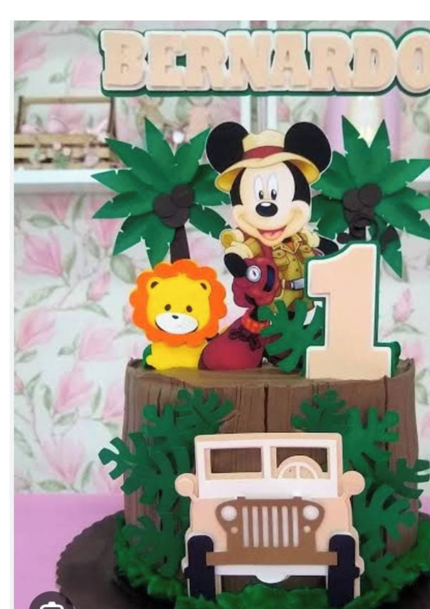 Topo de Bolo Mickey Safari