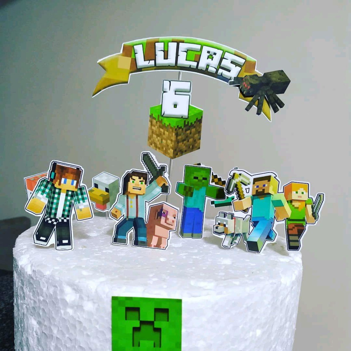 Topo de Bolo Minecraft - Imagem 2