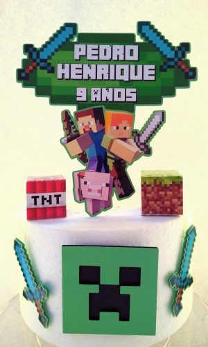 Topo de Bolo Minecraft