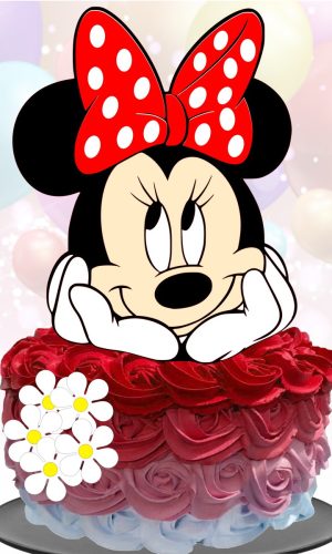Topo de Bolo Minnie