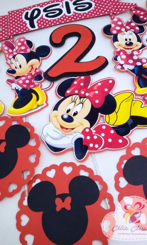 Topo de Bolo Minnie
