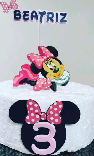 Topo de Bolo Minnie