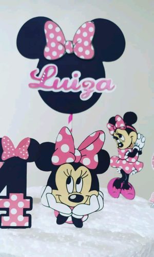 Topo de Bolo Minnie