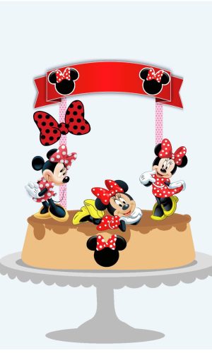 Topo de Bolo Minnie