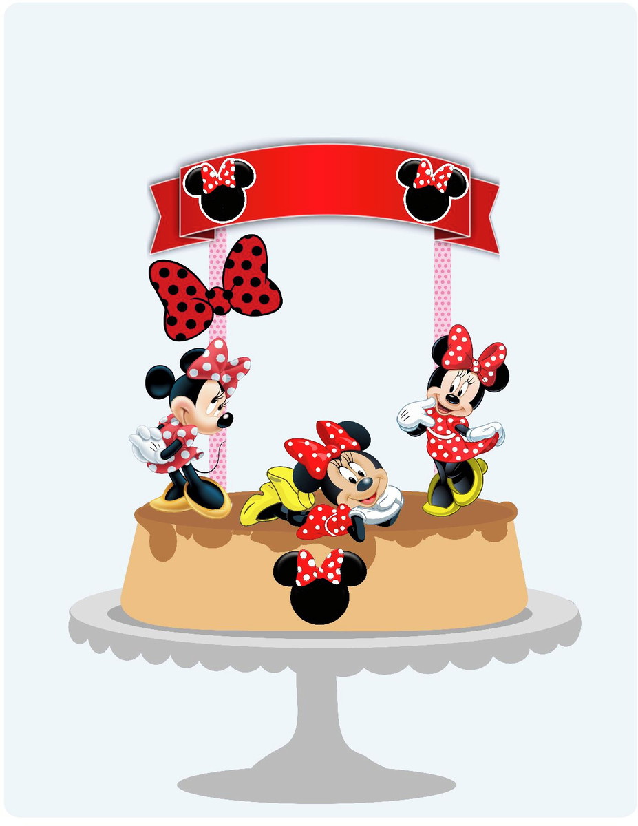 Topo de Bolo Minnie