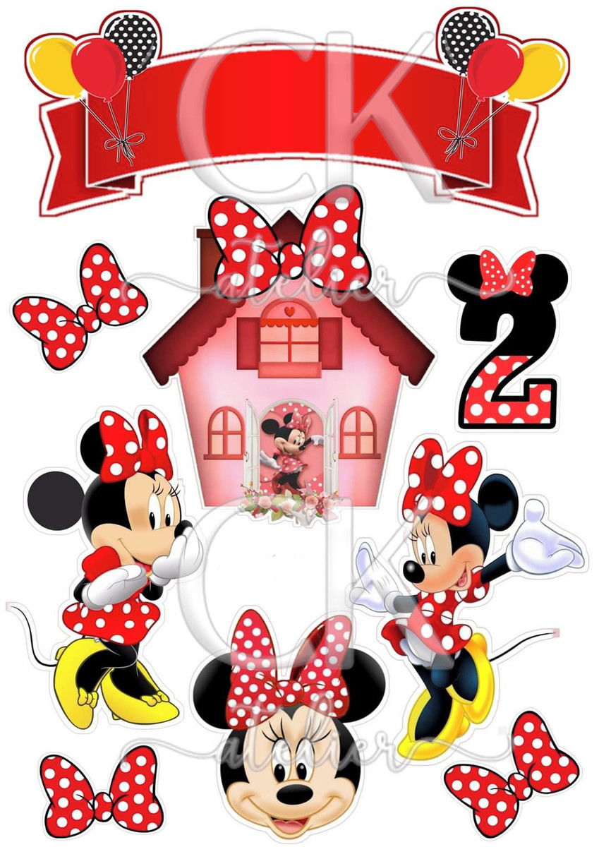 Topo de Bolo Minnie