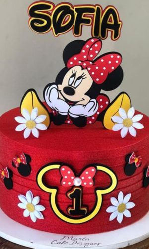 Topo de Bolo Minnie