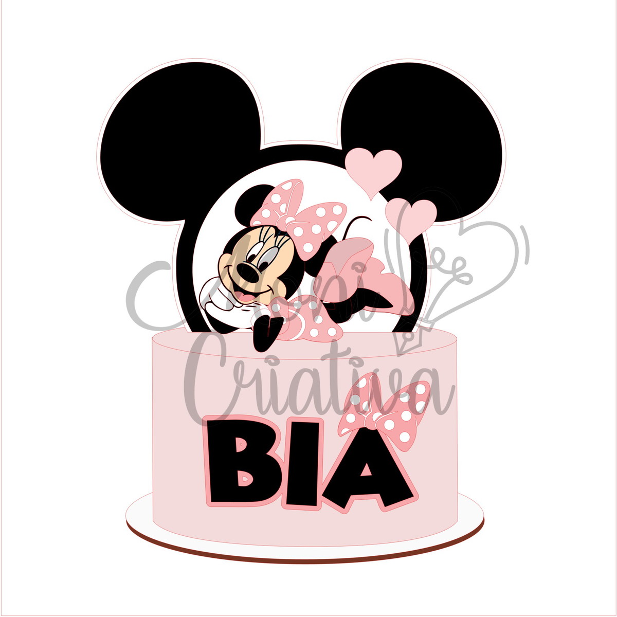 Topo de Bolo Minnie