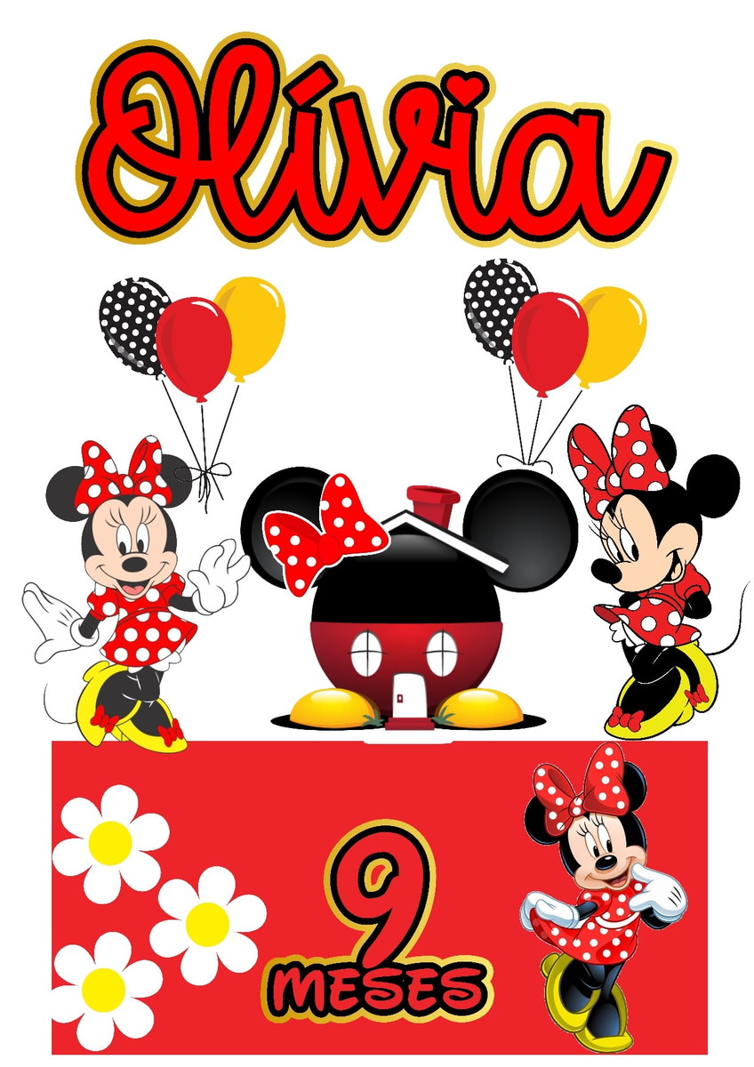 Topo de Bolo Minnie