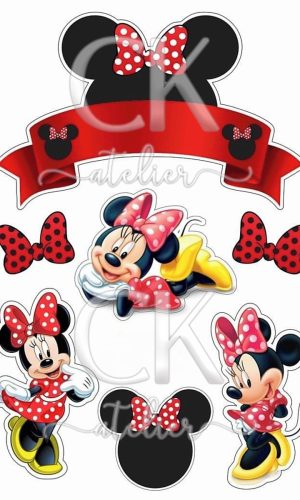 Topo de Bolo Minnie