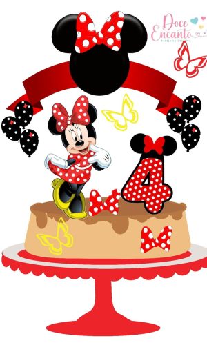 Topo de Bolo Minnie