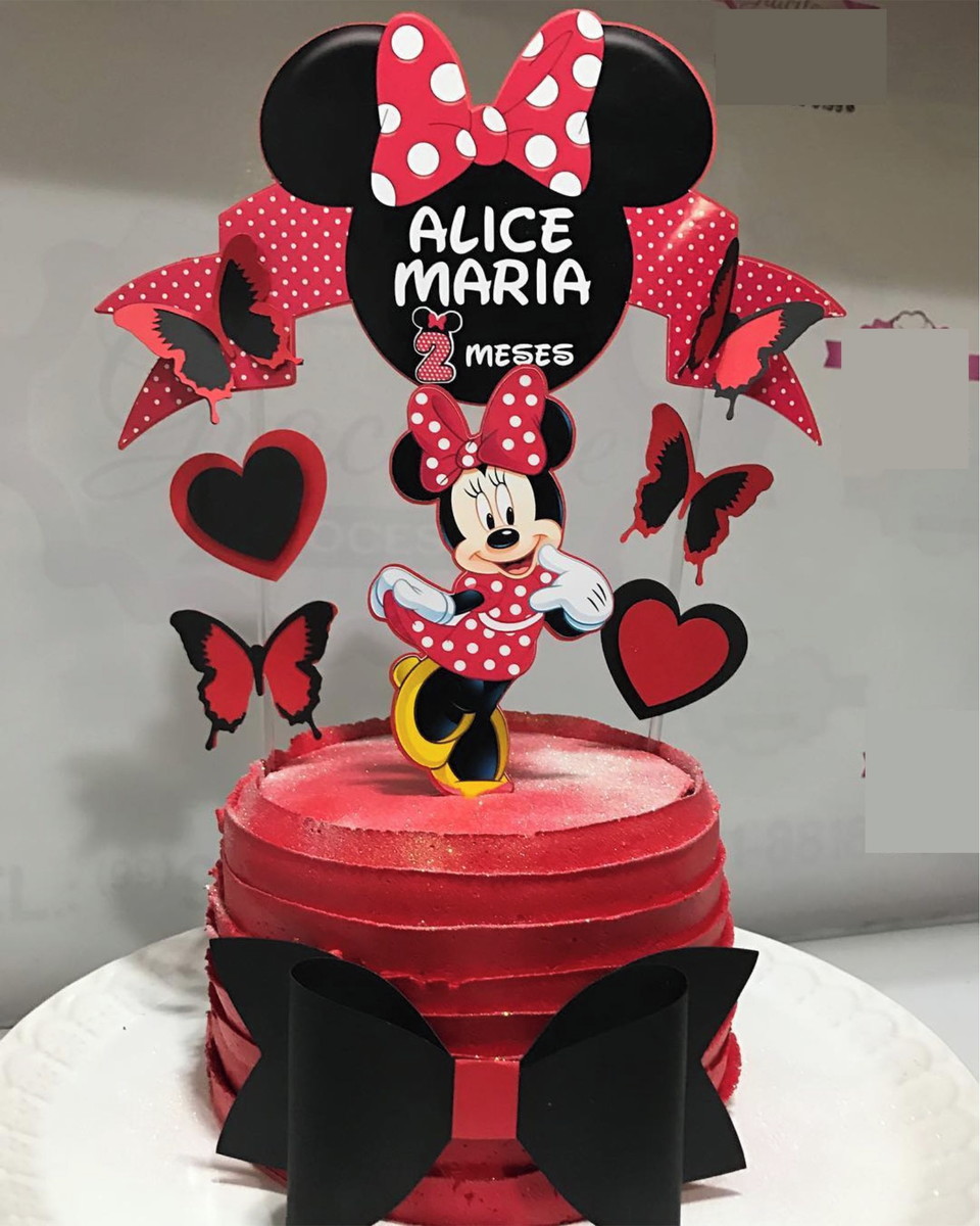 Topo de Bolo Minnie