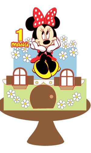 Topo de Bolo Minnie