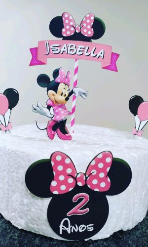 Topo de Bolo Minnie