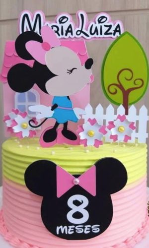 Topo de Bolo Minnie