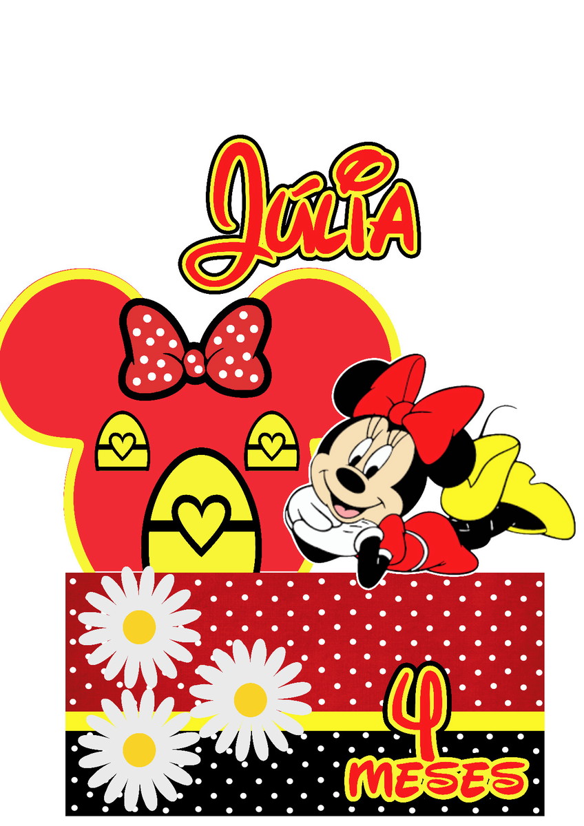 Topo de Bolo Minnie