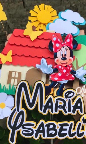 Topo de Bolo Minnie