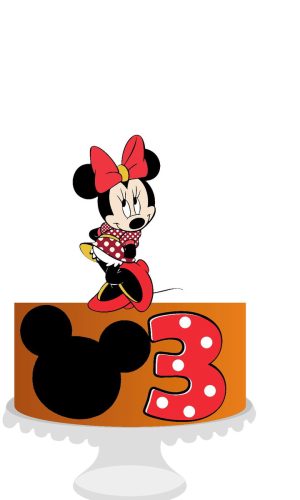 Topo de Bolo Minnie