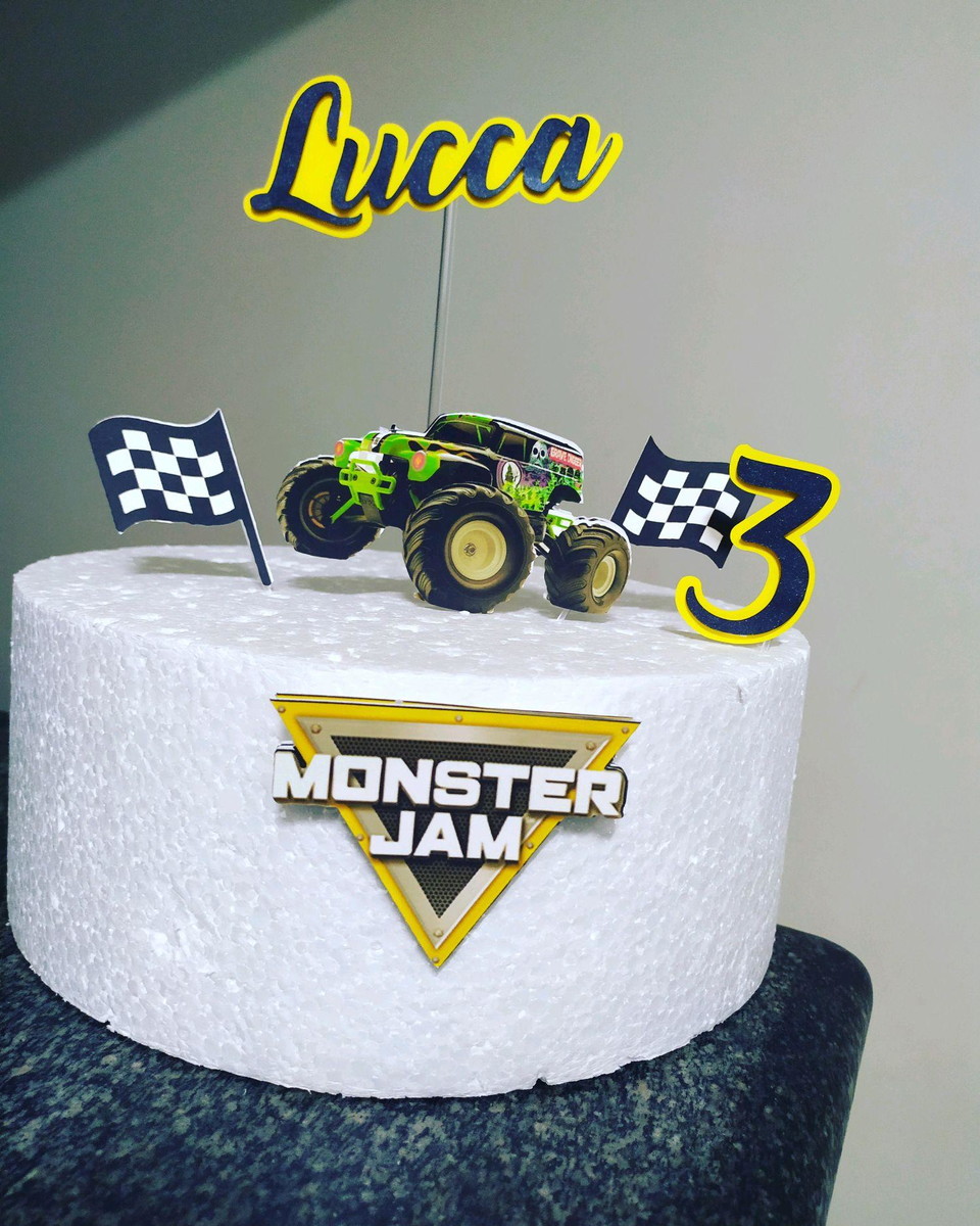 Topo de Bolo Monsters Jam
