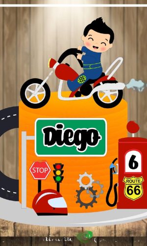 Topo de Bolo Motoqueiro Baby