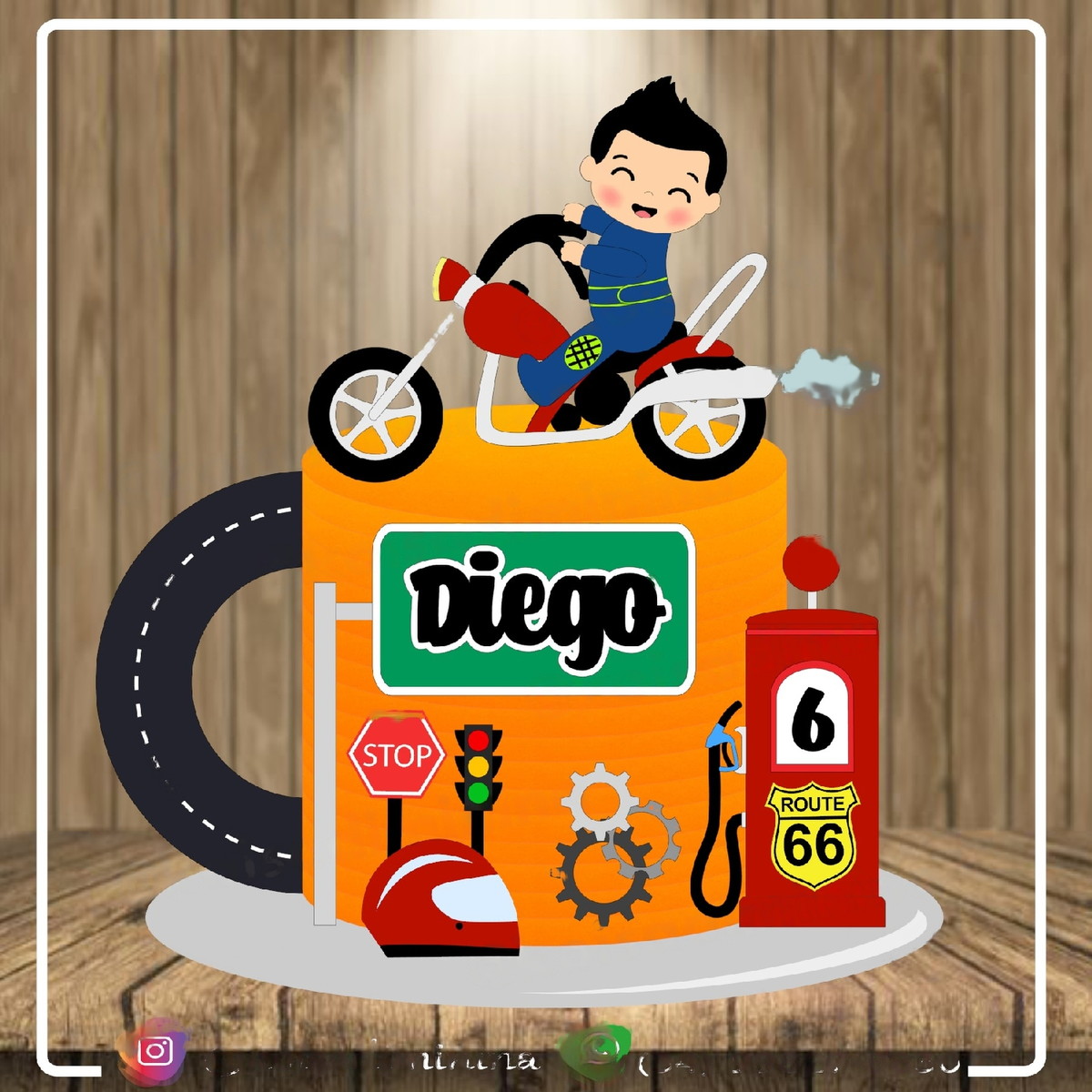 Topo de Bolo Motoqueiro Baby