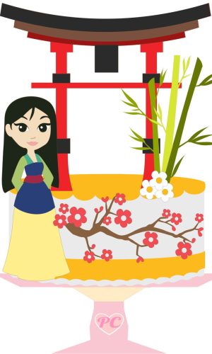 Topo de Bolo Mulan