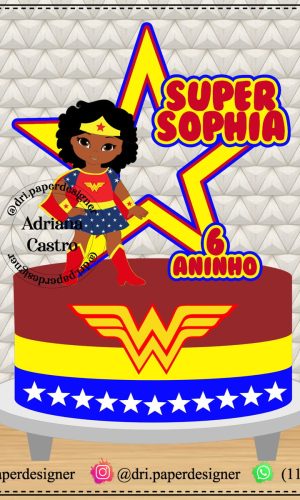 Topo de Bolo Mulher Maravilha