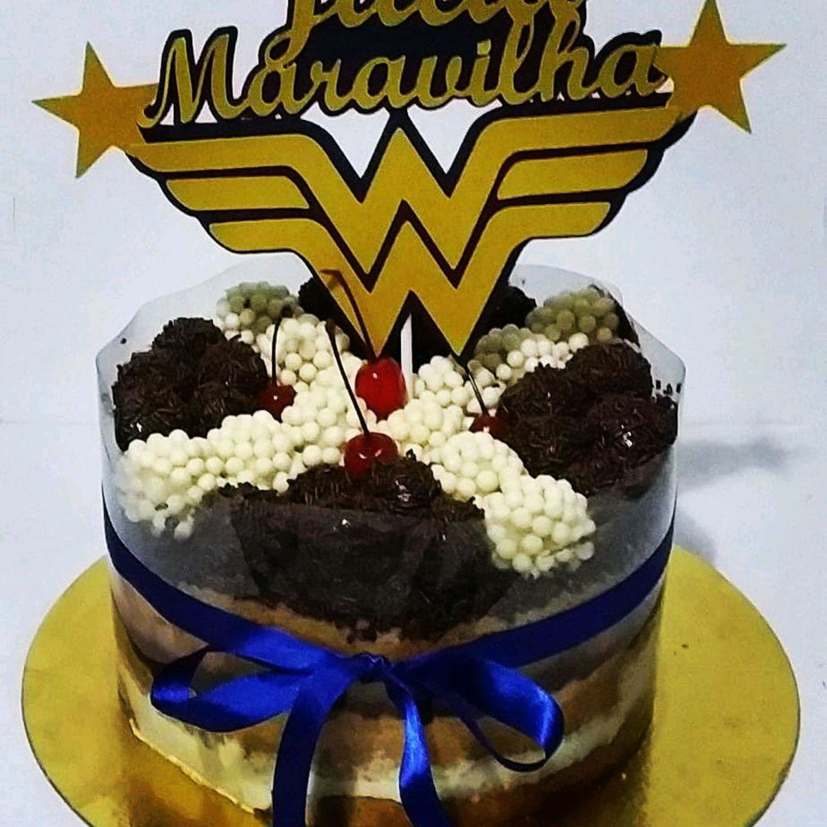 Topo De Bolo Mulher Maravilha - Imagem 4