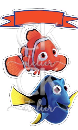 Topo de Bolo Nemo e Dory