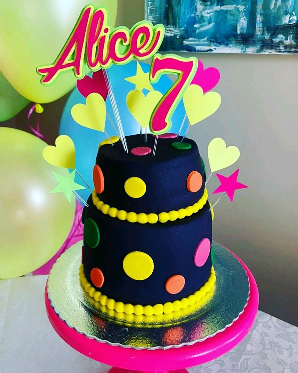 Topo de Bolo Neon