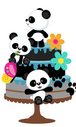 Topo de Bolo Panda
