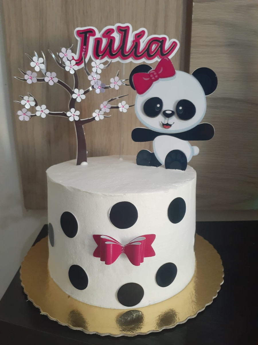 Topo de Bolo Panda
