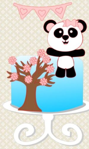 Topo de Bolo Panda