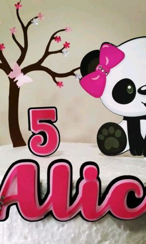 Topo de Bolo Panda