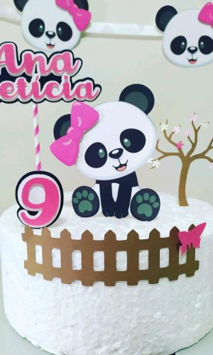 Topo de Bolo Panda
