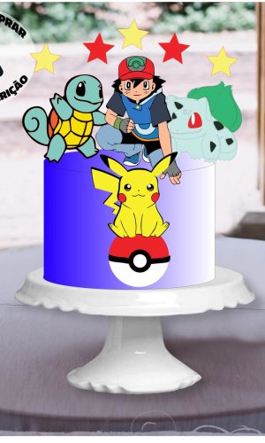 Topo de Bolo Pokémon -CAMADAS - Arquivo de Corte