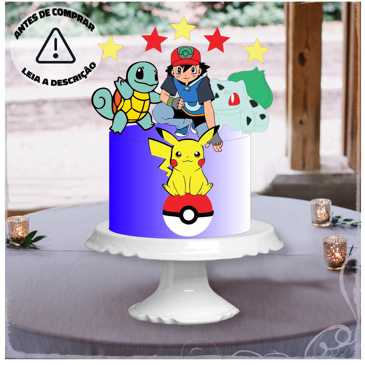 Topo de Bolo Pokémon -CAMADAS - Arquivo de Corte